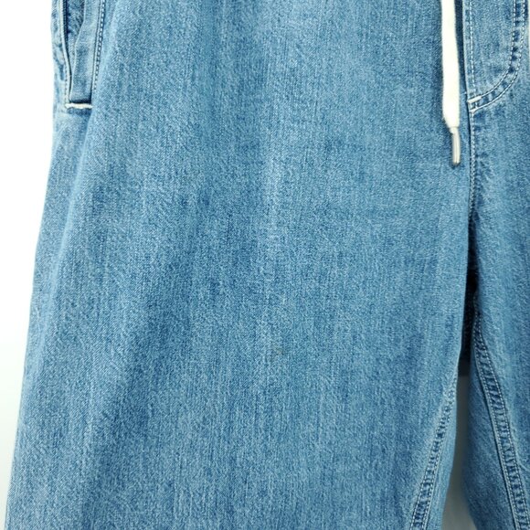 rag & bone Cotton Denim Jogger L Blue Drawstring Straight Leg High Rise Pull-On - Picture 15 of 16